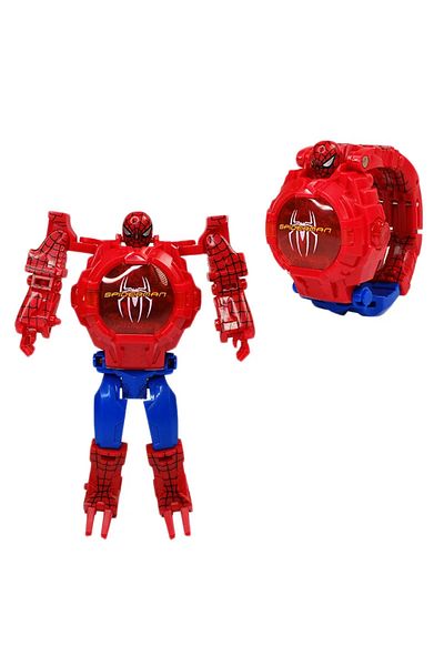 Miniso 1 pcs Marvel Iron Man Spiderman Cartoons Children's Watch Deformation Robot 3d LED Luminous Watch Ch