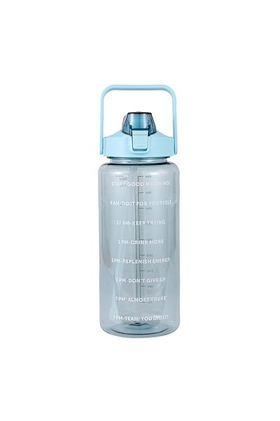 Choice Green 2L 2 Liters Straw Plastic Water Bottle Large Portable Travel Bottle Sports Fitness Cup High Va