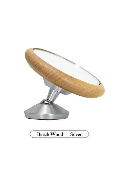 Choice1 قاعدة فضية من خشب الزان لاستخراج قهوة الإسبريسو مع مرآة مراقبة مغناطي...