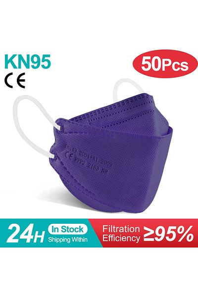 Choice 50pcs-blue-adult Fish Mask KN95 Mascarillas FPP2 Adult Morandi FFP2mask 4 Layer FFPP2 Approved Face