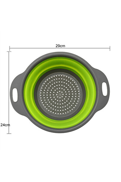 Choice x Green large Drain Basket Silicone Vegetable Fruits Washing Drain Basket Folding Colander Strainer