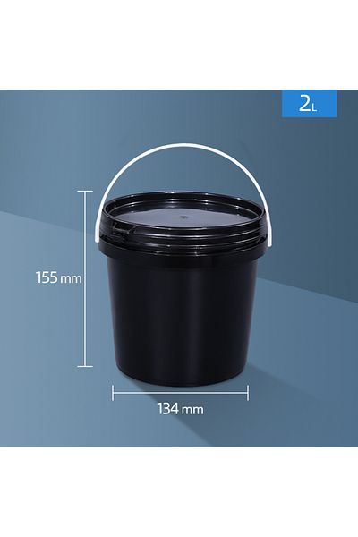 Choice Black 5pcs 2l High Quality Plastic Bucket With Lid And Handle Good Sealing Container For Water Honey