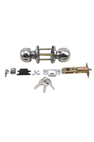 Choice silver Aluminum Alloy Round Door Knobs Rotation Lock Knobset Handle Metal Door Knob With Key For Bed