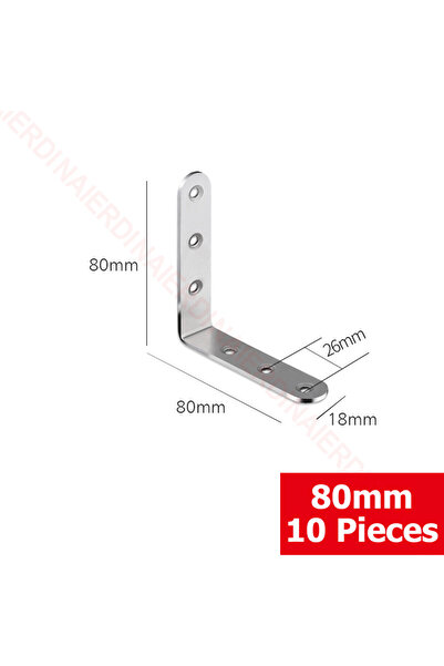 Choice 80x80x18 مم 07 NAIERDI 10 قطع دعامات زاوية بزاوية 90 درجة دعامة زاوية ...