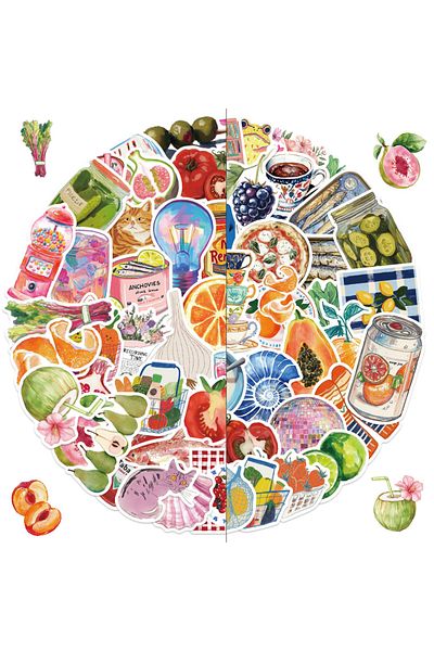 Choice 100PCS ALL 100pcs Retro Flower Fruits Animals Stickers Cute Aesthetic Vinyl Waterproof Stickers Deca