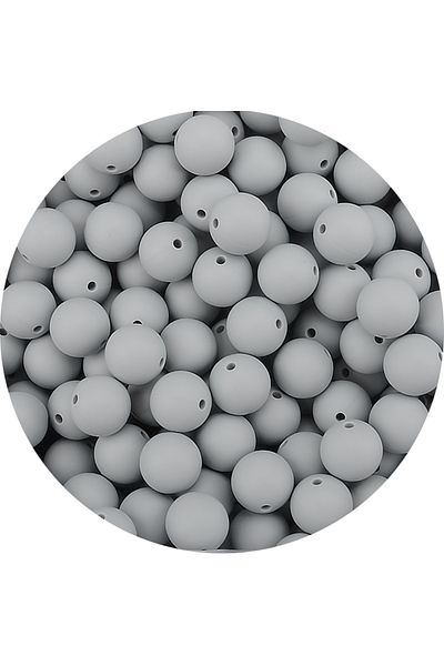 LOFCA Light grey LOFCA 12mm 50pcs/lot Beads Food Grade Silicone Teether Round Beads Baby Chewable Teething