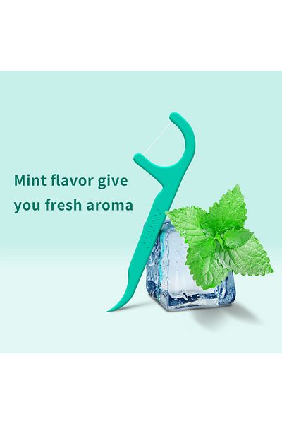 Choice 500pcs Mint Flavor Dental Floss Picks Toothpicks With Thread fil dentaire hilo dental flosser Too...