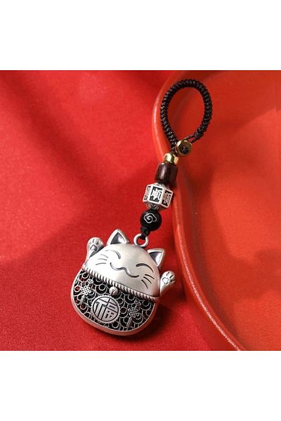 Choice Lovely Lucky Cat Vintage Braided Rope Keychain Accessories Car Ornament Fashion Car Pendant Car A...