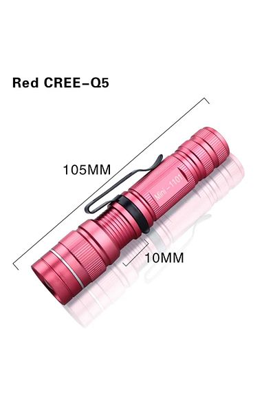 Choice Pink Mini LED Flashlight Q5 Portable Torch Flashlights 3 Modes Waterproof AA Battery Powered For Cam