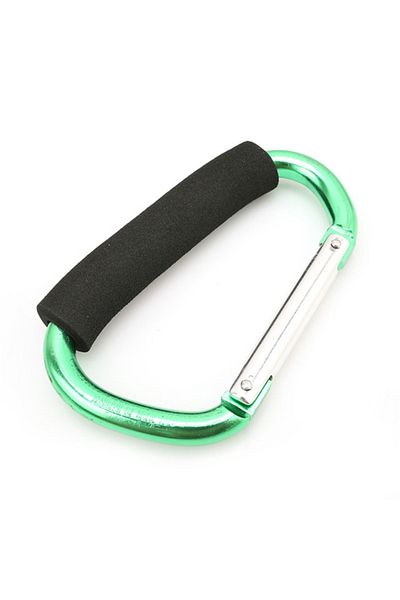Choice Green Large Carabiner Stroller Hooks Organizer Aluminum D Ring Spring Snap Keychain Clip Carry Handl