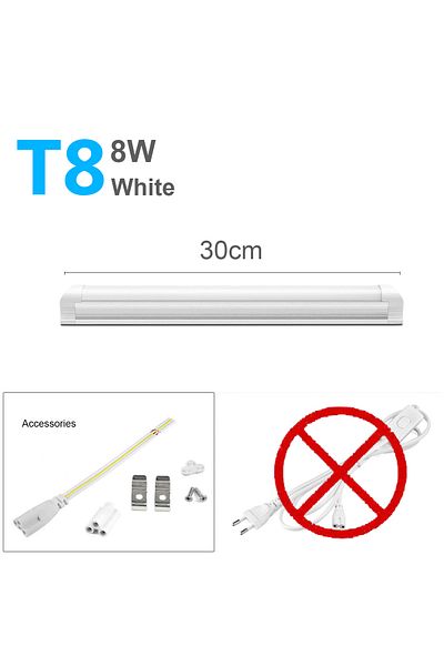 Choice T8 8W White 30cm 1pcs Aluminum LED Light Bar 220V 110V T5/T8 LED Tube 6W 8W LED Fluorescent Tube For