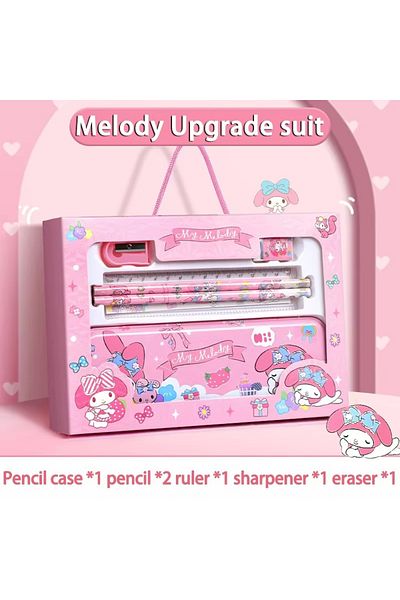 Miniso F Kuromi Melody Cinnamoroll Stationery Gift Box Girls Primary School 12-piece School Supplies For C.