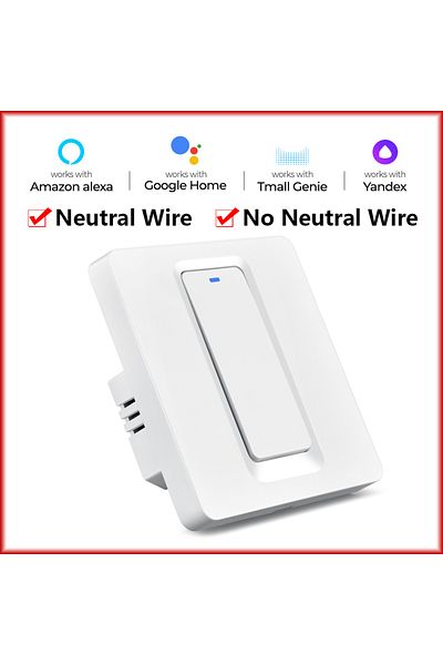 Chevolink Ds-102jl-white-01 Wifi Tuya Smart Switch Push Button 1/2/3 Gang Light Wall Switches 220v No Neutral