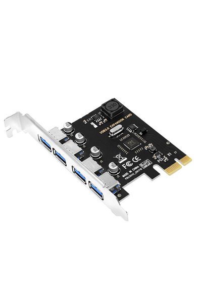 Ninth World بطاقة توسيع USB 3.0 ذاتية التشغيل بأربعة منافذ PCI Express إلى USB بسرعة فائقة