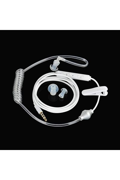 Choice WHITE Single Headphone Secret Service Air Tube 3.5mm Anti Radiation Mobile Phone Earphone With Air P