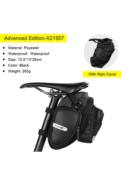 Rhinowalk X21557-Advanced Rhinowalk New Arrival Bike Saddle Bag With Water Bottle Pocket Waterproof Rear Bicyc