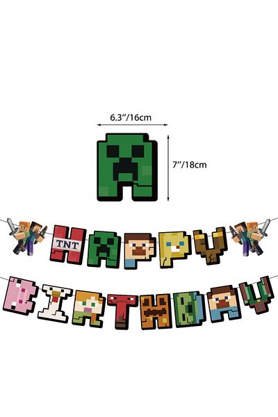 Choice قطعة واحدة من البالونات 02 من The Miner Pixel Crafting Theme Decoration Party Supplies للأطفال في أعياد الميلاد