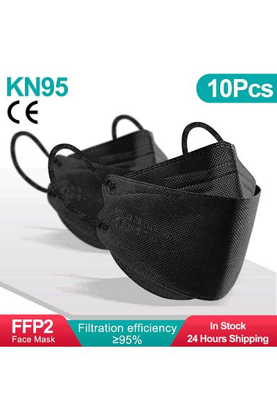 Choice 10pcs-black-adult Fish Mask KN95 Mascarillas FPP2 Adult Morandi FFP2mask 4 Layer FFPP2 Approved Face