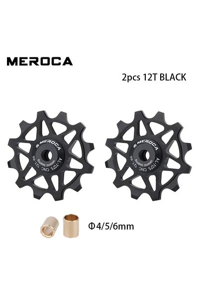 Choice 2pcs 12T BLACK MEROCA Bicycle Ceramic Rear Derailleur Pulley Wheel Guide 12T/14TMTB Ceramic Bearing