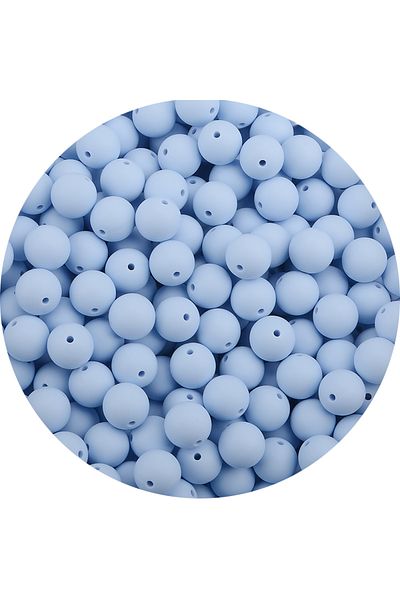 LOFCA pastel blue LOFCA 12mm 50pcs/lot Beads Food Grade Silicone Teether Round Beads Baby Chewable Teethin
