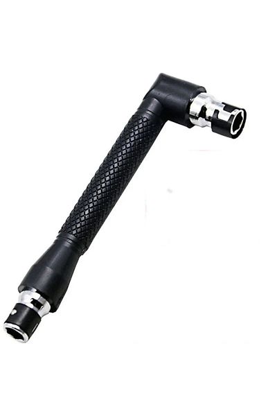 Choice A001 L-Shaped Double Head Screwdriver Utility Mini Socket Wrench 1/4" 6.35mm Screwdriver Bits Key To