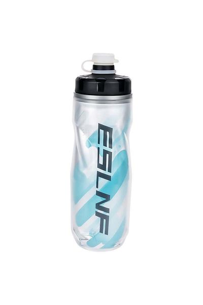 Choice ice-blue Cycling Water Bottle 610ml Squeeze Sports Double Layer Lce Cold Bottle Sports Outdoor Drink