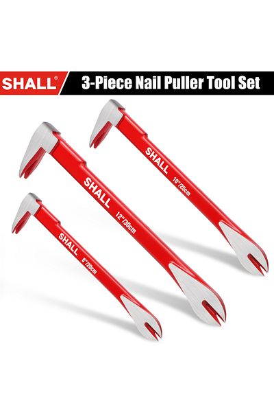 Choice SHALL 3-Piece Nail Puller Tool Set 12’’10’’8’’Heavy Duty & Mini Cats Paw Pry Bar Crowbar Tool for...