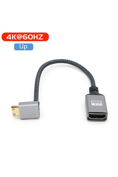 BSN 0.2m Up 4K Mini hdmi to HDMI-compatible Female Elbow short cable.HD mini to standard Video Conversio