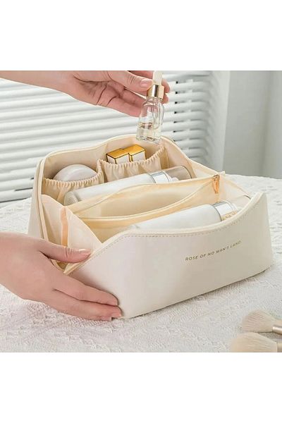Choice white Makeup Organizer Female Toiletry Kit Bag Make Up Case Storage Pouch Luxury Lady Box, Cosmetic
