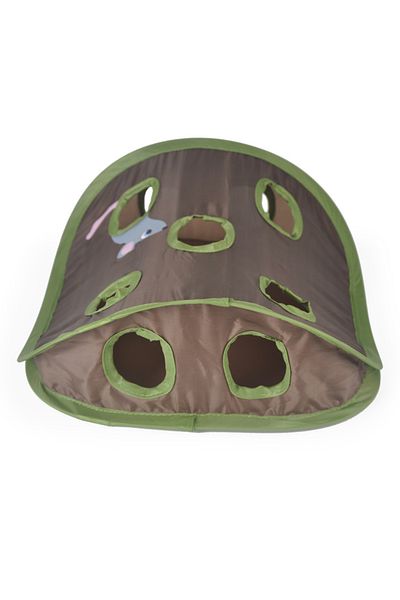 Choice Nine hole tunnel Cat Toy Folding Nine Hole Cloth Tunnel Plush Mouse Cat Grab Ball Bell Fun Decompres