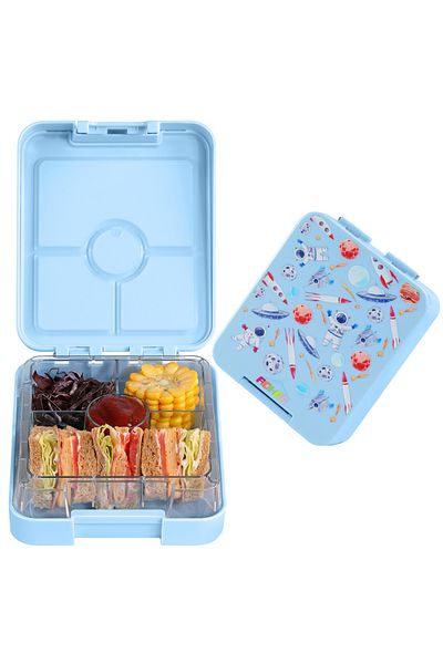Choice 610ml 1 4 Blue AOHEA Bento Lunch Box for Kids: Mermaid Bento Boxes 4 Compartment Toddler Bento Conta