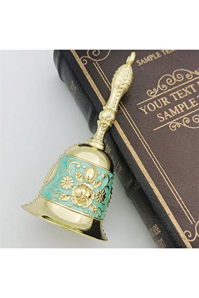 Choice سماوي-ذهبي 1 قطعة نغمة معدنية ريترو النمط الأوروبي جرس اليد الحرفية الديكور إنذار جرس الحرف اليدوية Chri