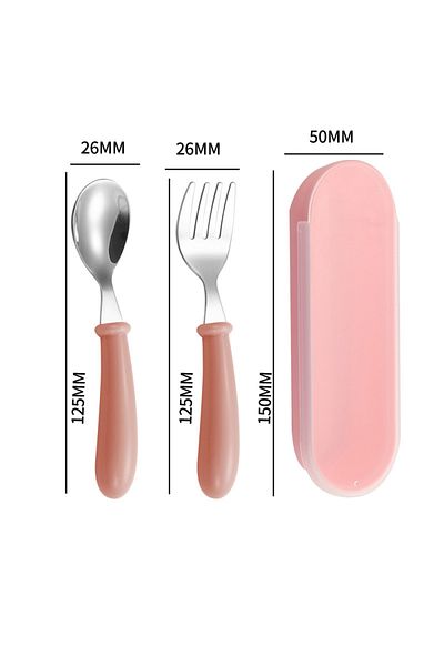 Choice Pink Baby Gadgets Tableware Set Children Utensil Stainless Steel Toddler Dinnerware Cutlery Cartoon