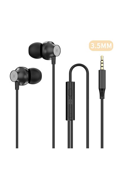 Choice 3.5MM AUX Black 9D HIFI Heavy Bass Metal Wired Earphone Digital Type-C/3.5mm AUX With Mic In-Ear Ear