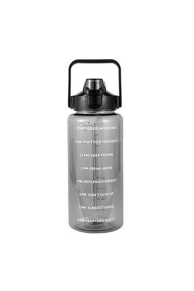 Choice Black 2L 2 Liters Straw Plastic Water Bottle Large Portable Travel Bottle Sports Fitness Cup High Va
