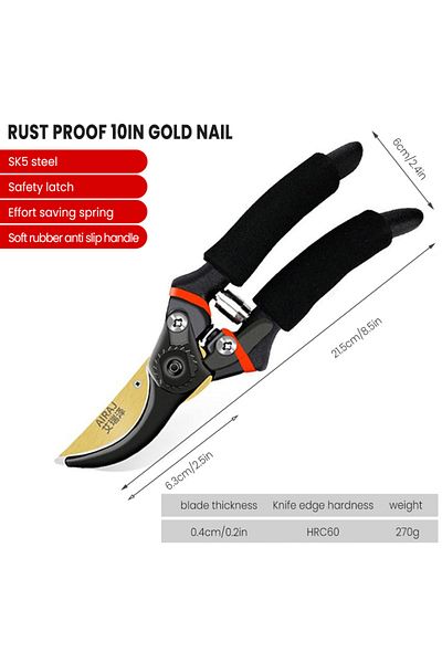 Choice 10 Inch 1710 Multifunctional Pruning Shear Garden Tools Heavy Duty Ultra Sharp Hand Pruners, Profess