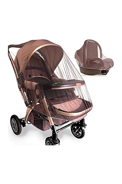 Choice شبكة ناموسية بنية اللون لعربة الأطفال المحمولة وسرير الأطفال الصغير، ش...