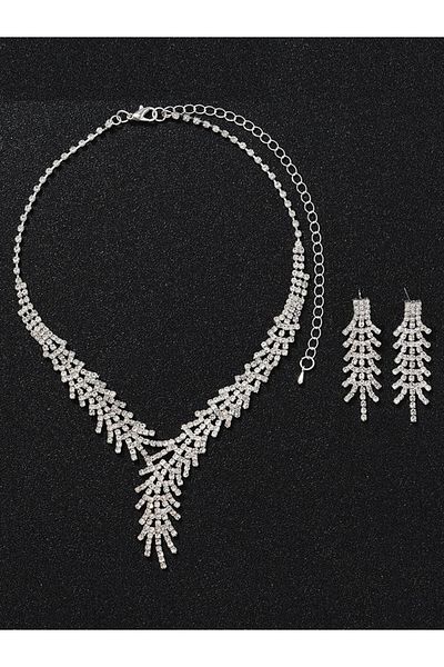Choice SL 3pcs Women Jewelry Set, Luxury and Casual Rhinestone Women necklace,earring jewelry set, suitable