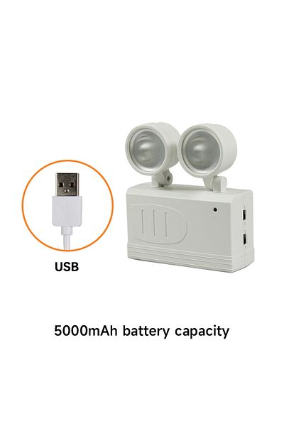 ENGRANVES 633-usb Plug Led Double Head Fire Emergency Light Adjustable Wall-mounted Emergency Lamps Bright Rec