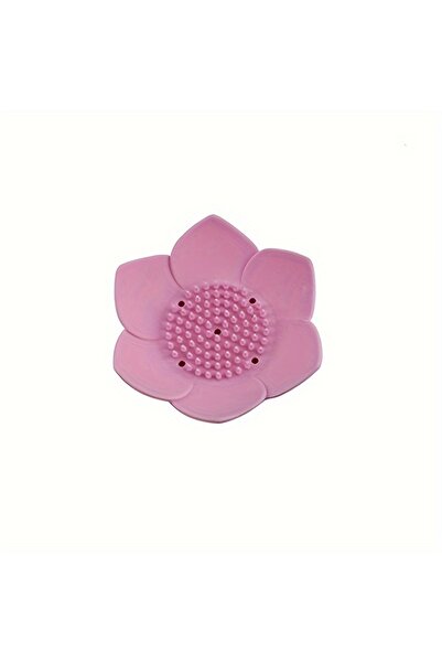Choice pink 1pcs Bathroom Soap Box Lotus Design Soap Holder Silicone Soap Box Drain Box Bathroom Accessorie