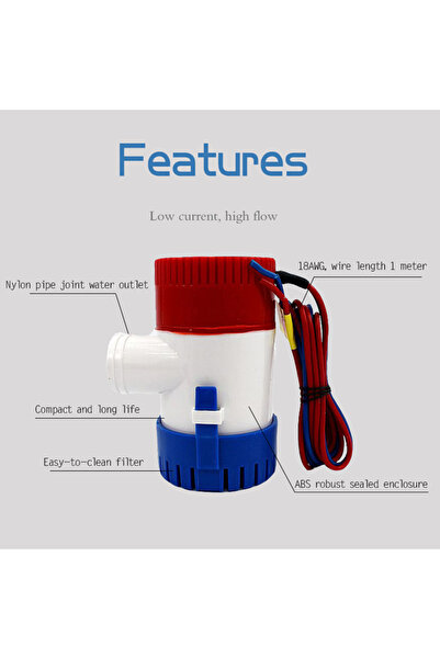 Choice 500GPH 12V Submersible Bilge Pump 12v 24V 1100GPH 750GPH 500GPH Mini Electric Water Pump Used In Boa