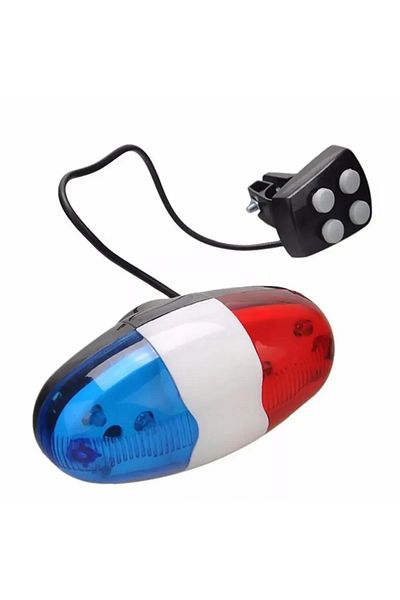 Choice WHITE 6 LED Bike Bell Police Taillight Rear Warning Siren Electric Horn Multifunction Cycling Front