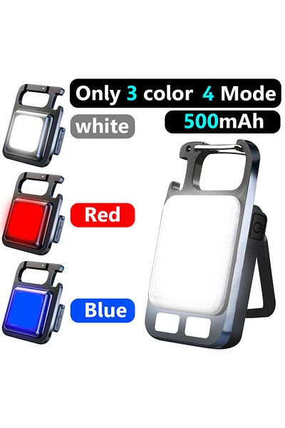 Choice 3 color Flashlight Mini Work LED Light Rechargeable Lamp Pocket COB Keychain Portable Flashlight Out