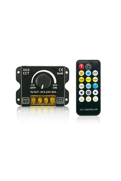 Choice For Dual Color 30a Led Strip Light Knob Switch Dimmer With Wireless Rf Controller For 5050 Smd Cob C
