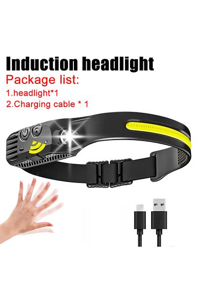 XIWANGFIRE Led Cob Headlamp Powerful Led Headlamp 7 Modes Xpe Cob Sensor Headlight Head Torch Flashlight Head L