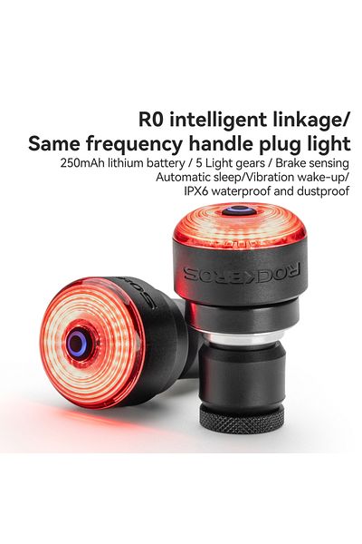 ROCKBROS 24120010002 Bicycle Handlebar Lights Bike Bar Plug Safety Light Led Handle Light Waterproof
