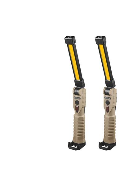 XIWANGFIRE Khaki 2PC Portable Fold LED Flashlight Strong Magnet COB Working Light Type C Rechargeable Emergenc