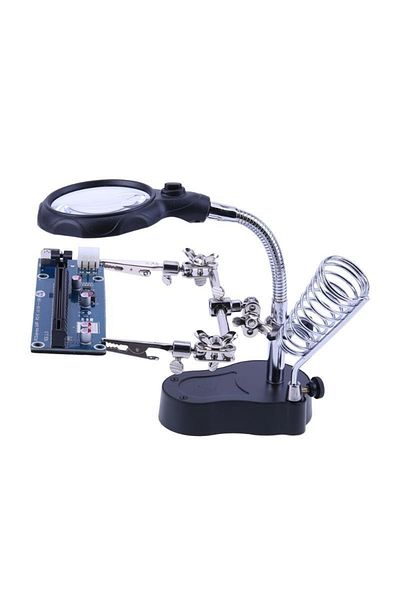 Choice Desktop Magnifier Welding Magnifying Glass LED Holder Soldering Repair Tool Loupe Third Hand for ...