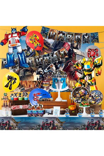 Choice MULTI Party Supplies 84pcs-Dinnerware Deluxe Set Transformers Birthday Party Supplies - Plates, Napk
