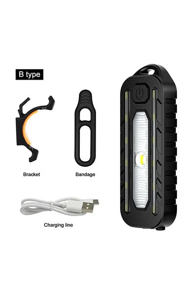 Choice type B Mini LED Flashlight USB Rechargeable Bike Light Portable Pocket Flashlight Keychain Lamp Bicy